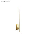 Minimalist gold vertical rod wall lamp living room sconce