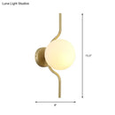 Minimalist gold wall light with white globe shade – bedroom sconce light