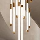 Minimalist gold & white elegant led chandelier for living room