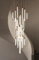 Minimalist gold & white elegant led chandelier for living room