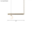 Minimalist golden glass sphere pendant light dining room