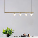 Minimalist golden glass sphere pendant light dining room