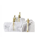 Minimalist golden man sculpture bookends living room home decor