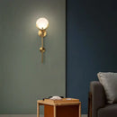 Minimalist golden marble wall lamp for bedroom and living room