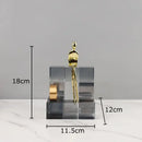 Minimalist golden thinker crystal base sculpture for office desk decor