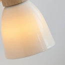 Minimalist iron wood led wall lamp bedroom light with pull chain