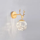 DecorBites™ Minimalist LED Bedroom Sconce with Antler and Glass Design - Wall Mount Lamp with Starry String