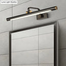 Minimalist led black & gold tubular vanity mirror bathroom light