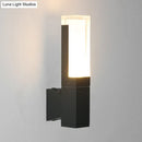 Minimalist led black wall lamp – courtyard warm white sconce