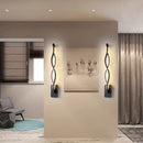 DecorBites™ Minimalist Line Art LED Sconce Light Fixture - Black Metal Wall Mounted Lamp for Hallways