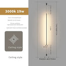 Minimalist matte black bedside pendant light straight strip bedroom