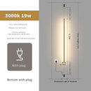 Minimalist matte black cylindrical pendant light strip bedroom