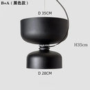 Minimalist matte black & off-white pendant light dining room forged iron