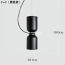 Minimalist matte black & off-white pendant light dining room forged iron