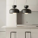 Minimalist matte black & off-white pendant light dining room forged iron