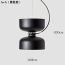 Minimalist matte black & off-white pendant light dining room forged iron