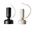 Minimalist matte black & off-white pendant light dining room forged iron