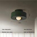 Minimalist matte black round ceiling light bedroom fixture