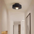Minimalist matte black round ceiling light bedroom fixture
