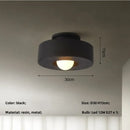 Minimalist matte black round ceiling light bedroom fixture