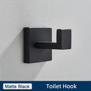 Minimalist matte black stainless steel bathroom accessories set