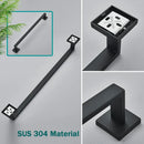 Minimalist matte black stainless steel bathroom accessories set