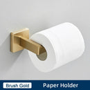 Minimalist matte black stainless steel bathroom accessories set