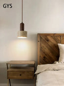 Minimalist matte brown and concrete pendant lamp dining room cream wind led