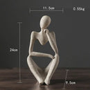 Minimalist matte white abstract thinker woman figurine living room decor