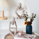 Minimalist matte white abstract thinker woman figurine living room decor