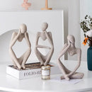 Minimalist matte white abstract thinker woman figurine living room decor