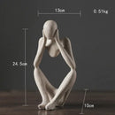 Minimalist matte white abstract thinker woman figurine living room decor