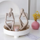 Minimalist matte white abstract thinker woman figurine living room decor