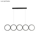 DecorBites™ Minimalist Metallic LED Black Island Suspension Lamp - Warm/White Light, 31.5"/39.5