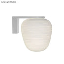 Minimalist milky ribbed glass wall mounted lighting bedroom sconce