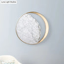 DecorBites™ Minimalist Moon Wall Lamp Marble 1-Head Sconce in Gold - Perfect for Living Room