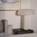 Minimalist mushroom glass and cream marble table lamp for bedroom