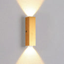 Minimalist natural wood angled wall lamp for bedroom decor