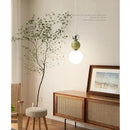 Minimalist nordic terracotta & sage pendant light bedroom