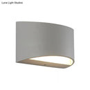 Minimalist off white led wall light bedroom curved metal sconce