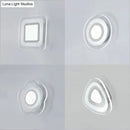 Minimalist off white square led wall lamp bedroom triangle round light