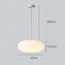 Minimalist oval white frosted glass big ball pendant lamp living room