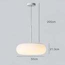 Minimalist oval white frosted glass big ball pendant lamp living room