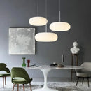 Minimalist oval white frosted glass big ball pendant lamp living room