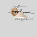 Minimalist pink concrete wall sconce bedroom light with wood backplate