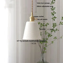 DecorBites™ Ceramic LED Pendant Light Fixture Minimalist Wood Decor Hanging Lamp