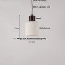 DecorBites™ Ceramic LED Pendant Light Fixture Minimalist Wood Decor Hanging Lamp