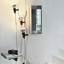 Minimalist red & black adjustable led chandelier living room light
