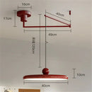 Minimalist red cream iron art pendant light for bedroom