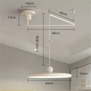 Minimalist red cream iron art pendant light for bedroom